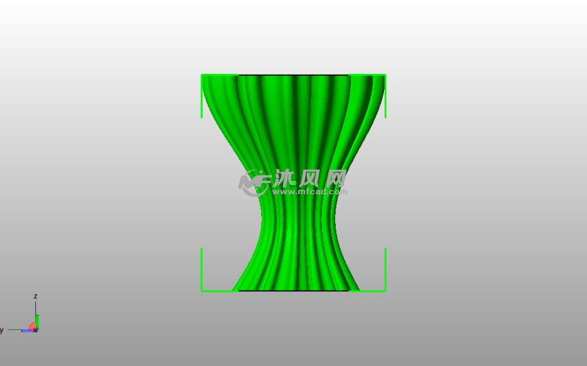  鲜花形状花瓶主视图