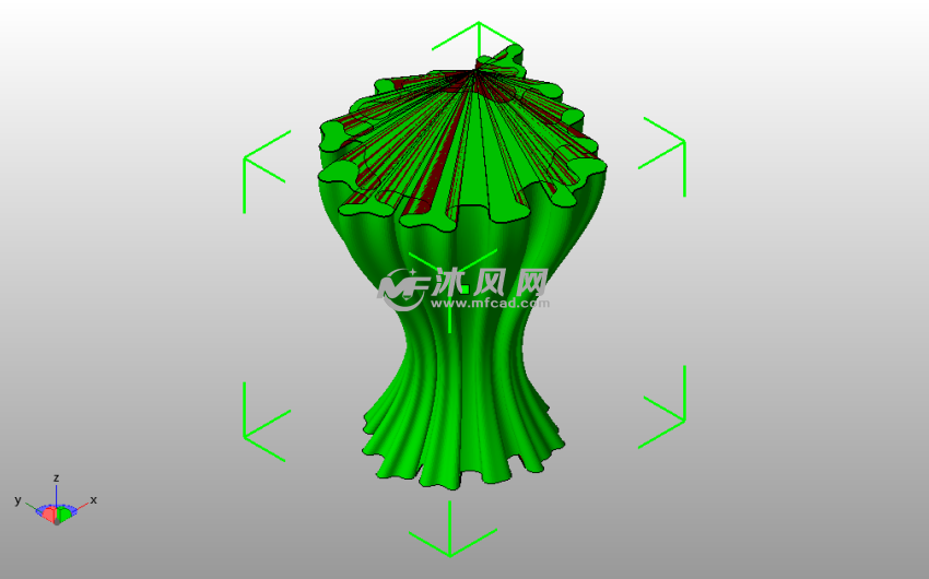  鲜花形状花瓶斜视图