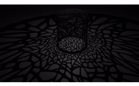  圆柱镂空灯罩效果图离得近