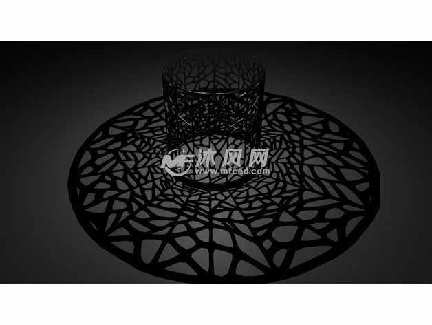  圆柱镂空灯罩效果图离得远