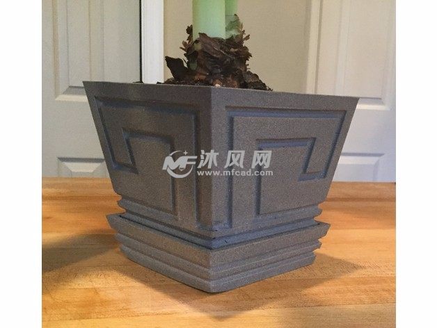 罗马花盆模型主视图