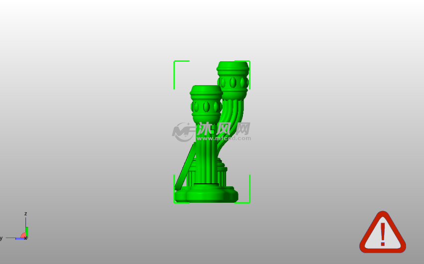  玩具烛台模型侧视图