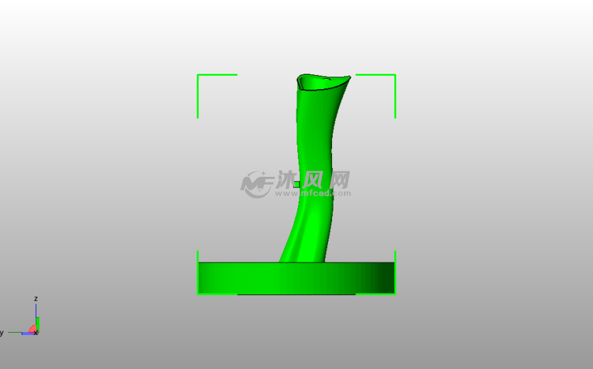 花梗花瓶模型侧视图