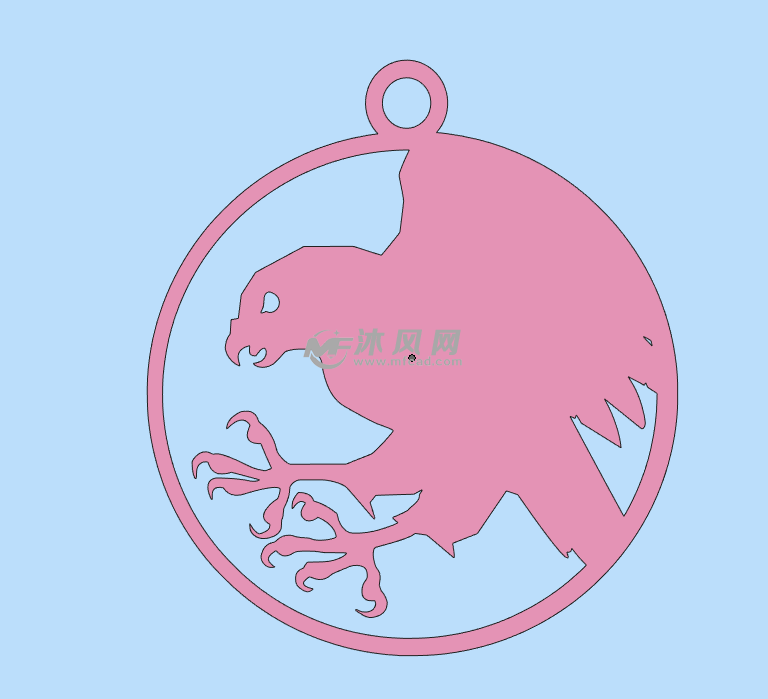 猎鹰样式吊坠渲染图