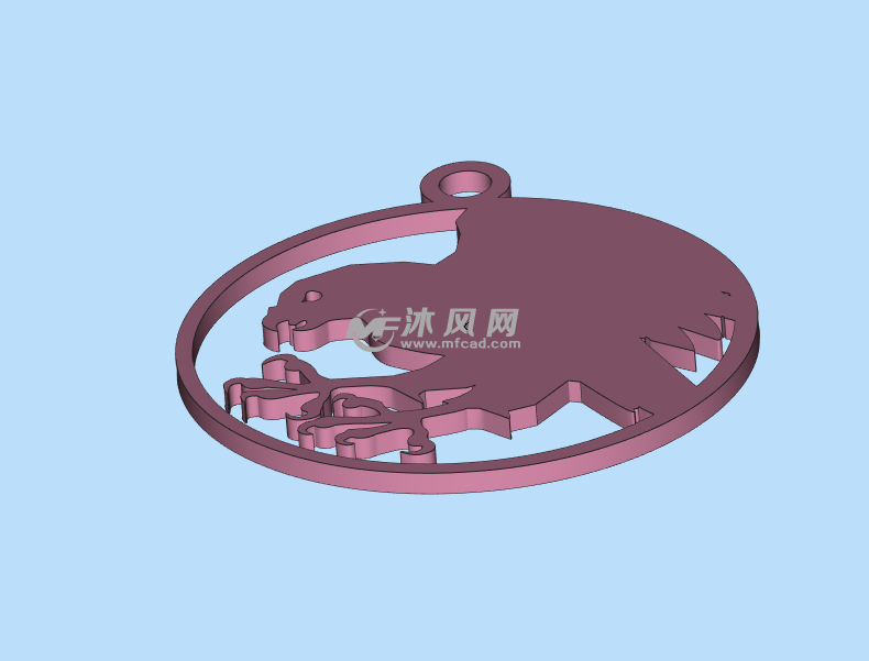 猎鹰样式吊坠侧面