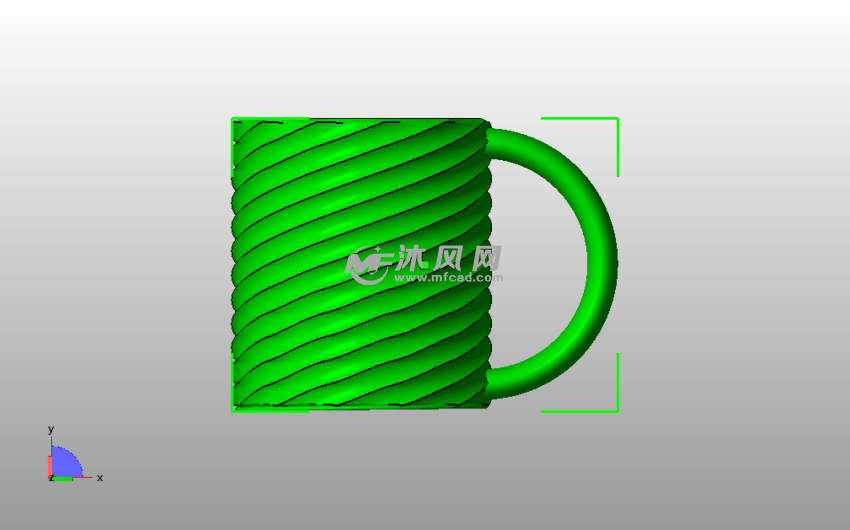 3D打印螺旋杯子主视图