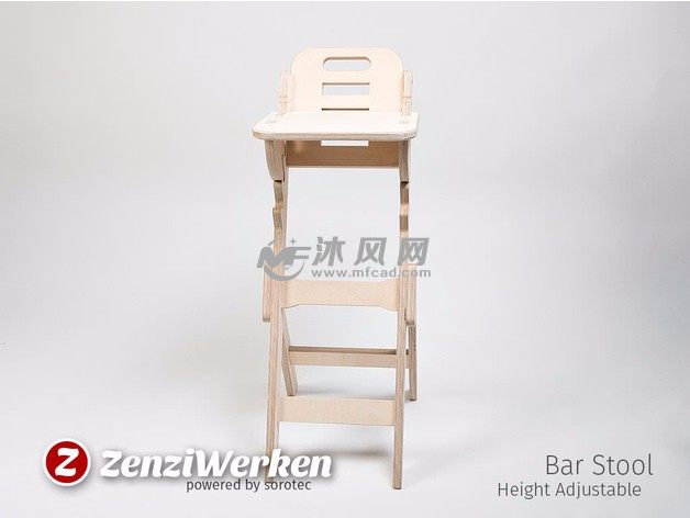 可调高度的椅子主视图