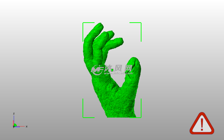 裂纹手掌模型侧视图