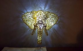 镂空大象灯罩实物图