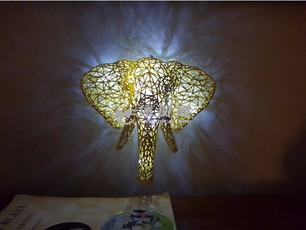 镂空大象灯罩实物图