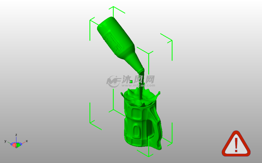 倾倒啤酒摆件斜视图