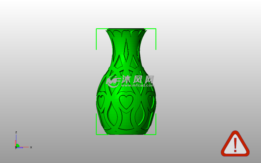 镂空心花瓶主视图