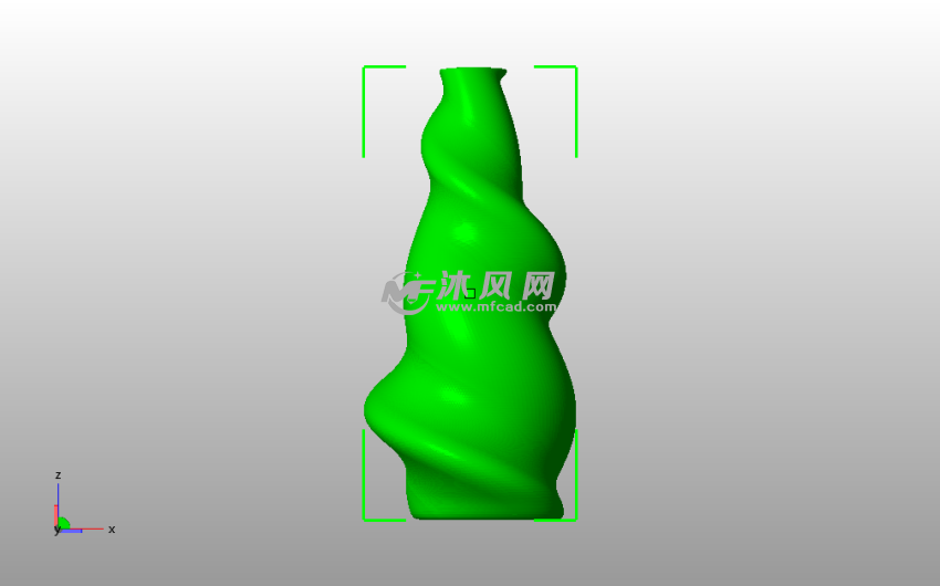 螺旋扁口花瓶主视图