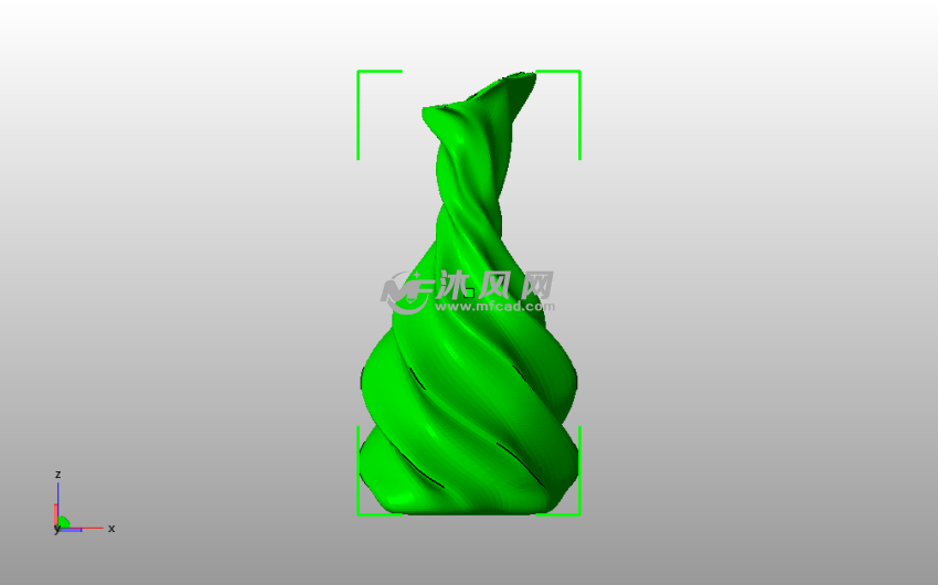 螺旋斜口北欧风花瓶主视图