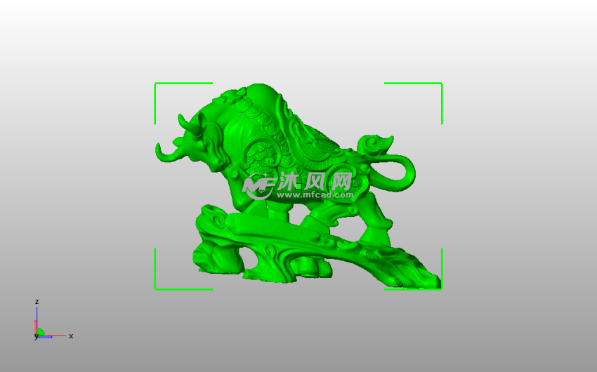 牛气冲天模型侧视图