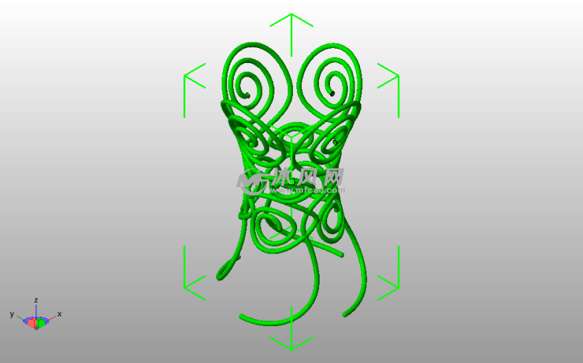  小花瓶模型斜视图
