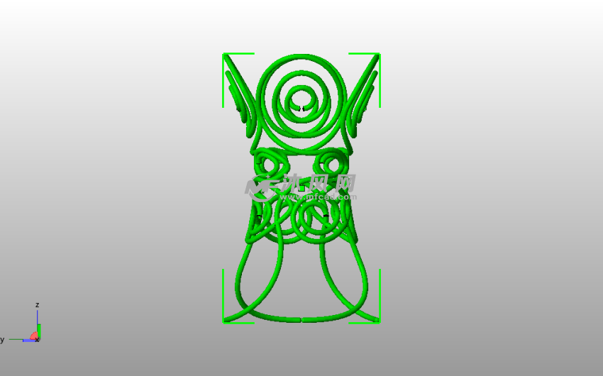  小花瓶模型侧视图