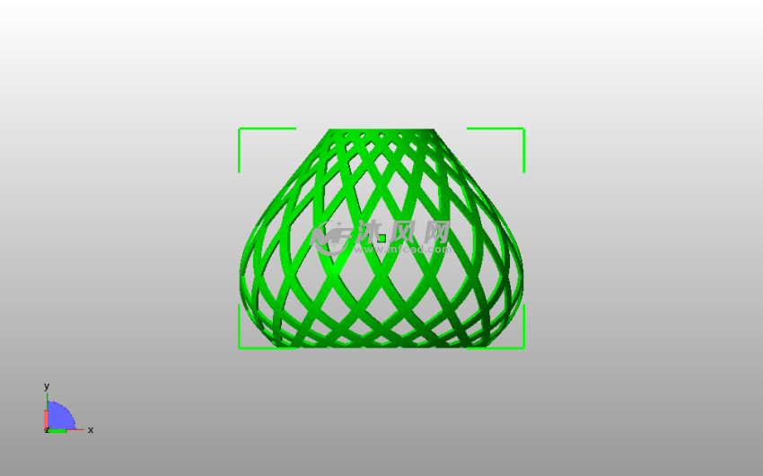 编织灯罩模型主视图
