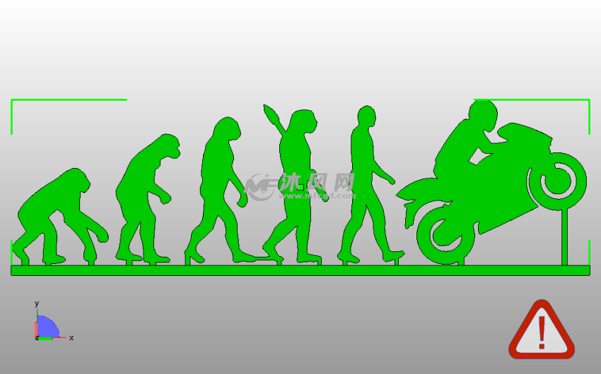 人类发展史模型俯视图