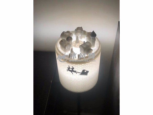 圣诞节村落灯罩俯视图