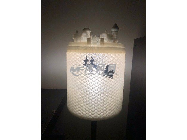 圣诞节村落灯罩主视图