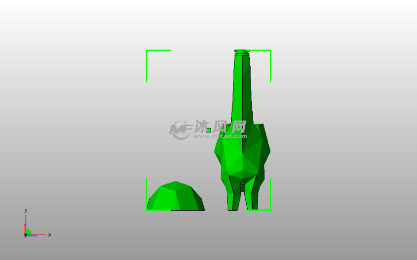 长颈鹿笔筒主视图