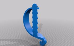 海盗刀模型刀柄左侧视图