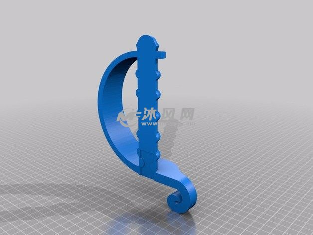 海盗刀模型刀柄左侧视图