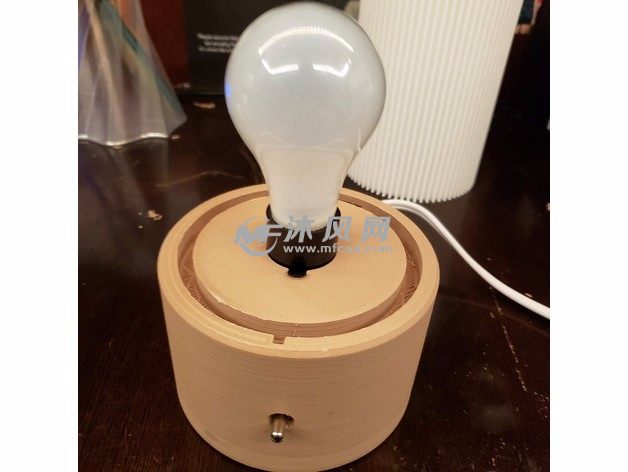 条纹灯罩模型底座斜视图