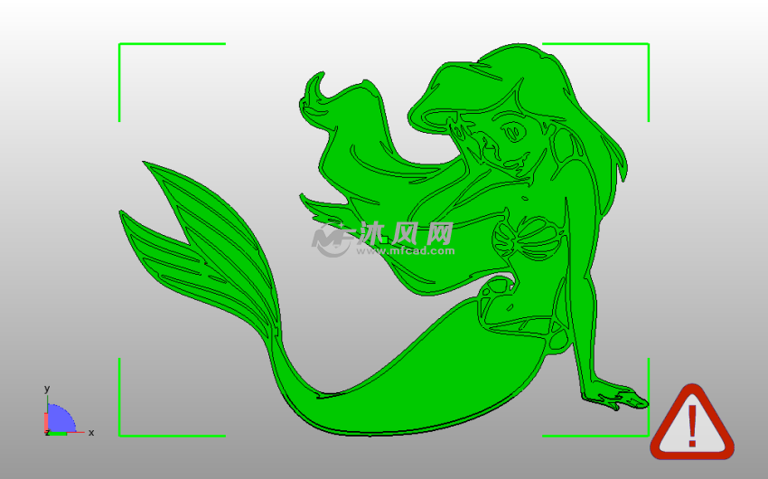 美人鱼饼干模子俯视图