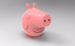 小猪佩奇牙膏帽斜视图