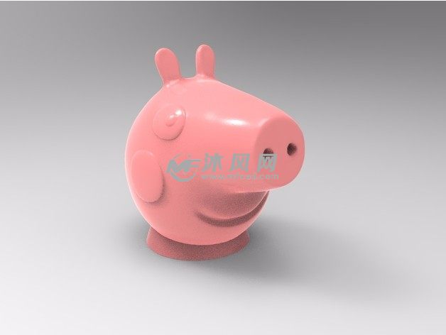 小猪佩奇牙膏帽斜视图