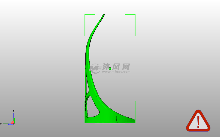 眼镜支架模型侧视图