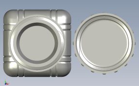 带螺纹瓶盖的瓶子俯视图