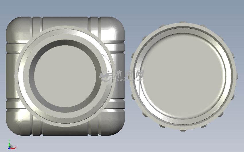 带螺纹瓶盖的瓶子俯视图