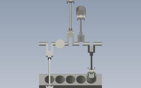 直列五缸曲轴侧视图