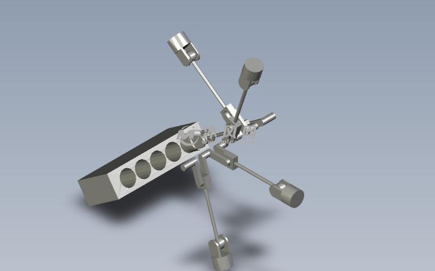 直列五缸曲轴轴测图