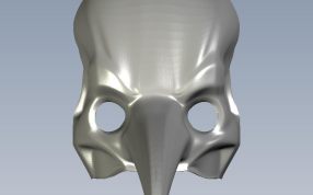 长鼻子骨骼面具正视图