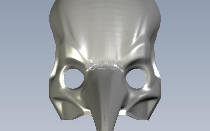 长鼻子骨骼面具正视图