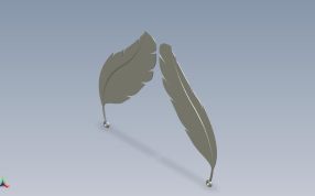 羽毛耳环吊坠轴测图