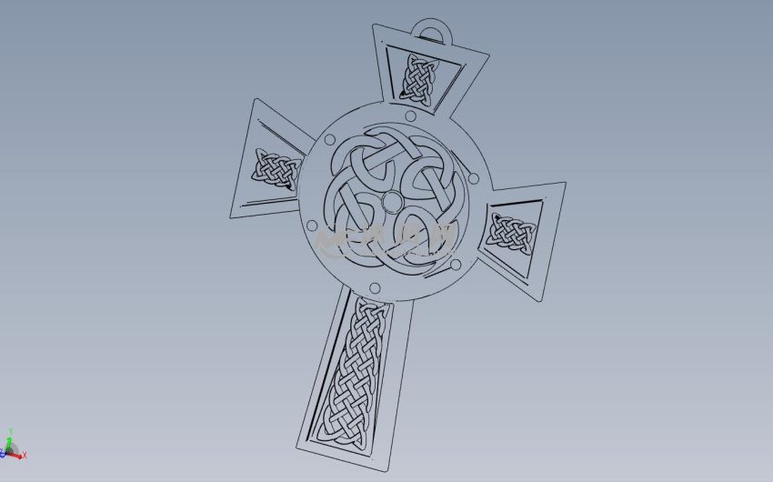 十字架项链挂坠框架图