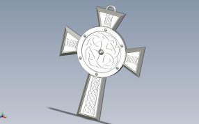 十字架项链挂坠侧视图