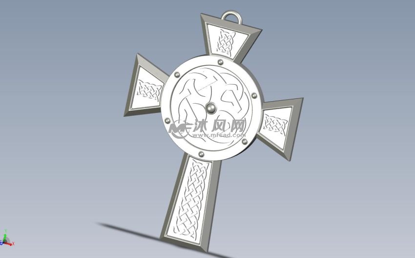 十字架项链挂坠侧视图