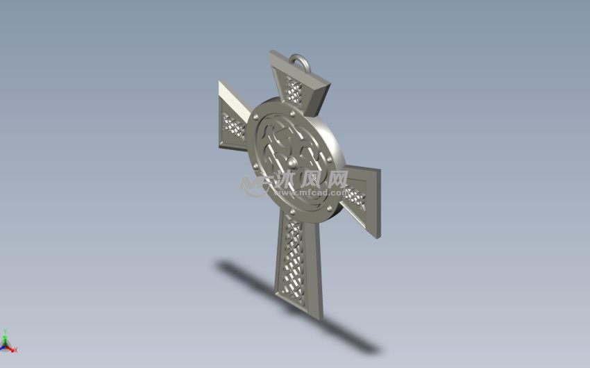十字架项链挂坠轴测图