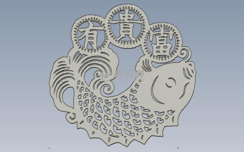 富贵有鱼正视图