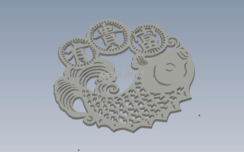 富贵有鱼侧视图