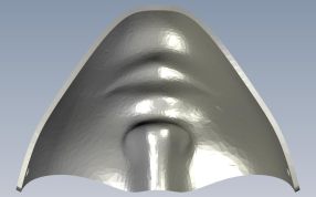 一款3D打印的面具背面图