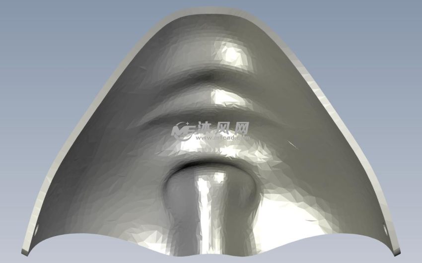 一款3D打印的面具背面图