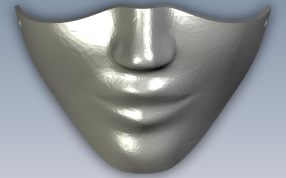 一款3D打印的面具正视图