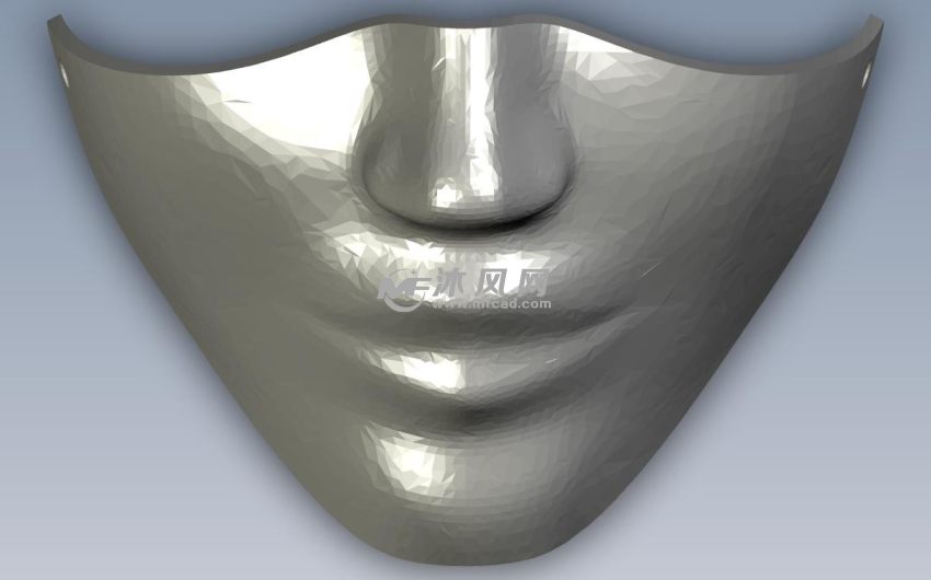 一款3D打印的面具正视图